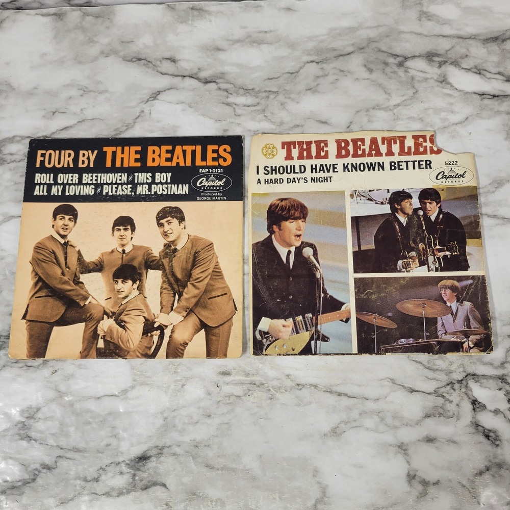 THE BEATLES "FOUR BY THE BEATLES" US 1964 CAPITOL EAP1-2121 45 RPM Lot 2 READ